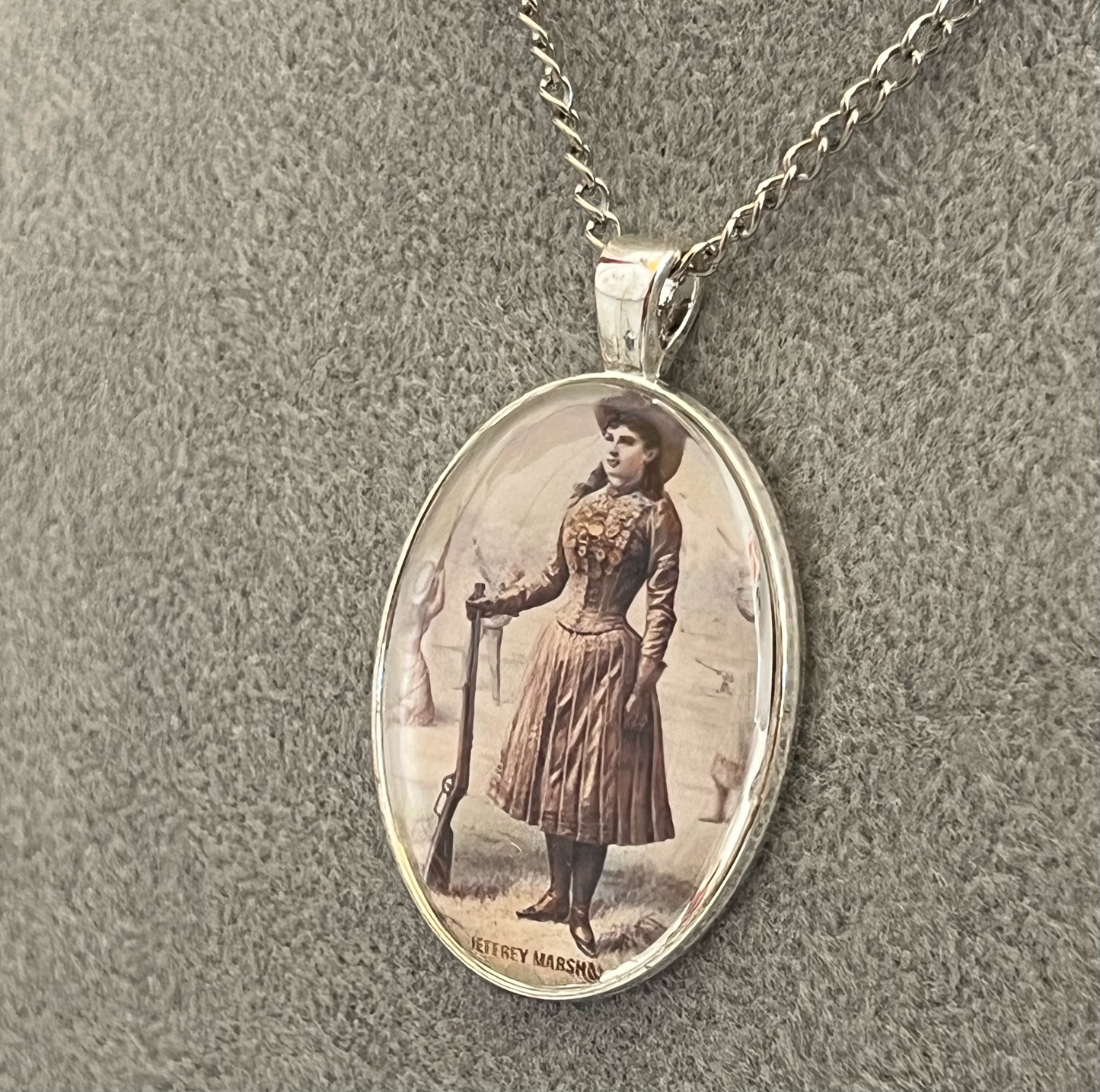 Vintage Cowgirl Stainless Steel Pendant Necklace