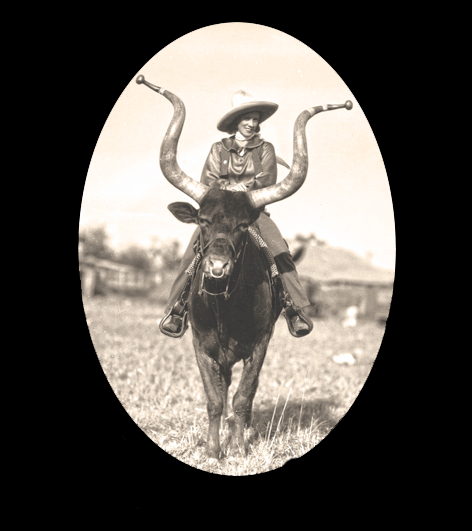 Vintage Cowgirl Pendant Necklace Silver