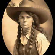 Vintage Cowgirl Pendant Necklace Silver