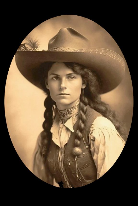 Vintage Cowgirl Pendant Necklace Silver