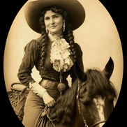 Vintage Cowgirl Pendant Necklace Silver