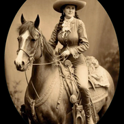Vintage Cowgirl Pendant Necklace Silver