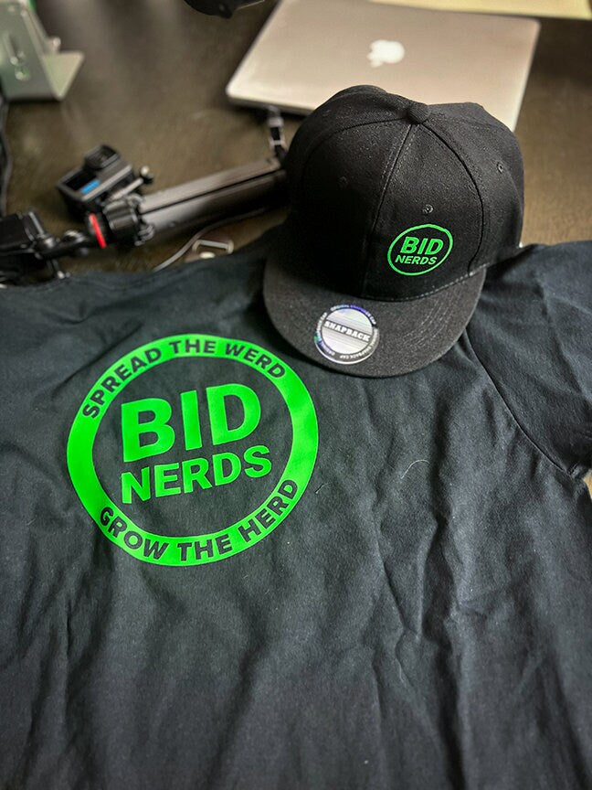 Bid Nerds T-Shirt and Trucker Hat Set